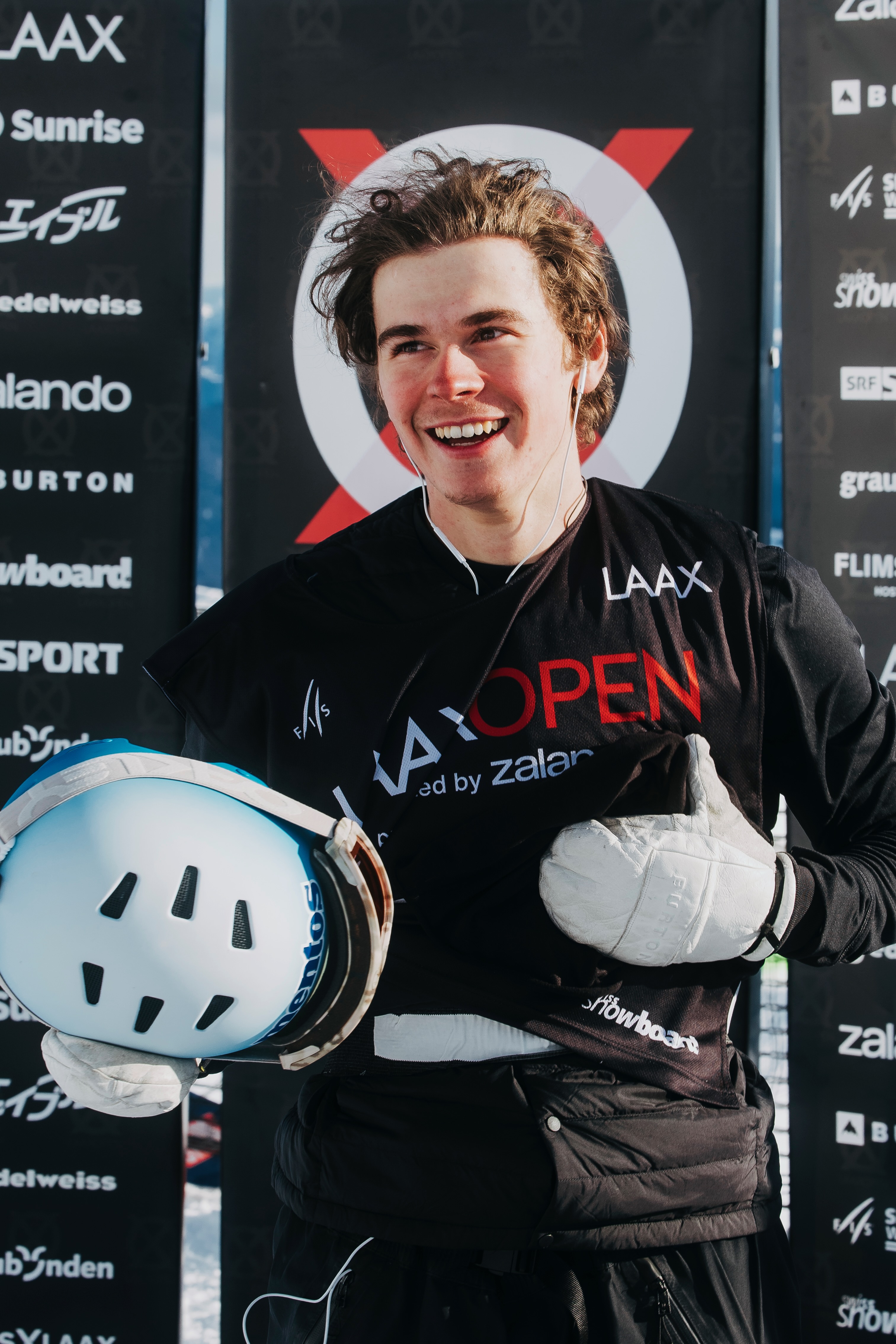 Portrait of Swiss professional snowboard athlete Jonas Hasler